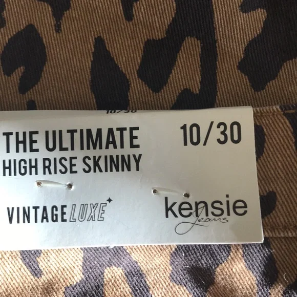JEANS SIZE 10/30 LEOPARD SKINNY VINTAGE DISTRESSED.5 pockets w golden zip NWT❤️ - Picture 12 of 15